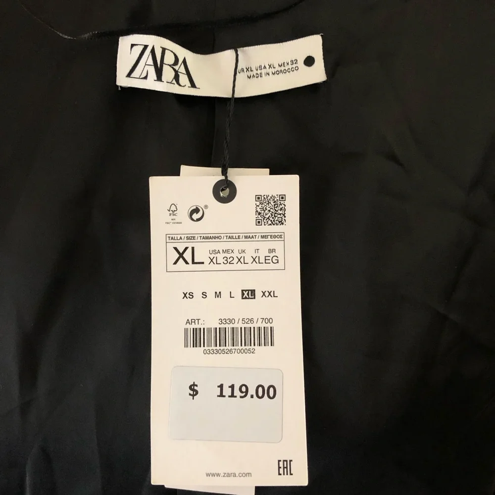 ZARA NWT Geometric Print Satin Blazer Women’s XL - Picture 12 of 15